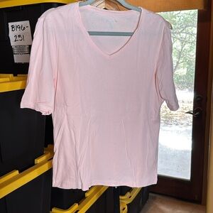 Chico's Light Pink 100% Cotton Elbow-Sleeve Perfect Tee Size Large (2)